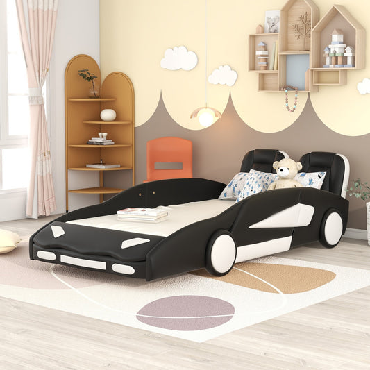 Wes Twice Size Race Car Bed - Black