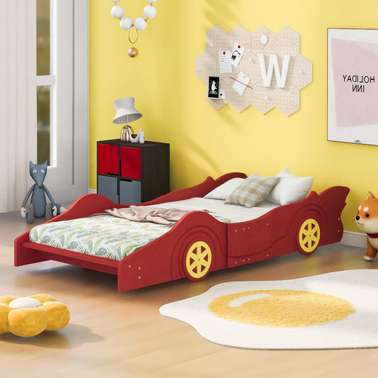 Miles Twin Size Race Car Bed - Red