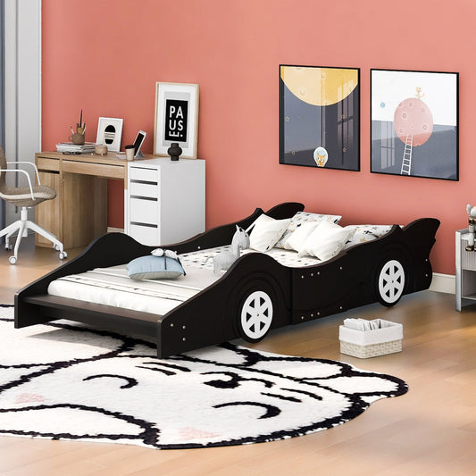 Miles Twin Size Race Car Bed - Black