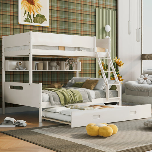 Maddy Wooden Twin over Full Bunk Bed - Cream