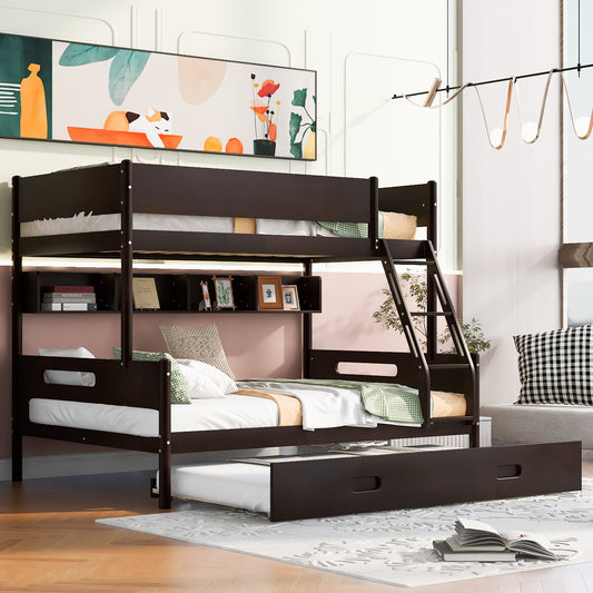 Maddy Wooden Twin over Full Bunk Bed - Espresso