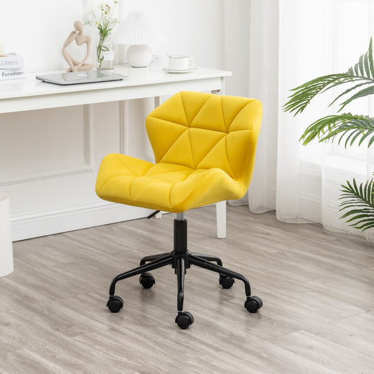 Eldon Diamond Tufted Adjustable Swivel Office Chair - Yellow
