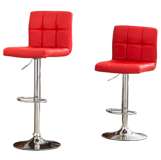 Parker Faux Leather Swivel Bar Stools (Set of 2) Red