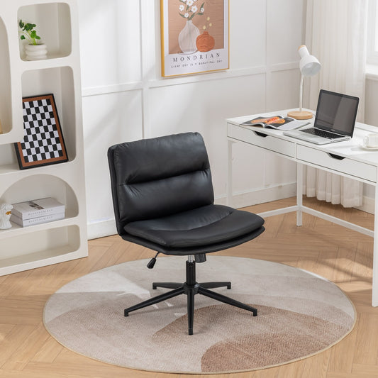 Bizerte Contemporary PU Leather Office Chair - Black