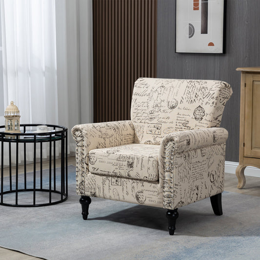 AOAO French Laundry Print Accent Arm Chair