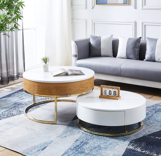 Artisan Furniture Modern Nesting Coffee Table with Gold Base