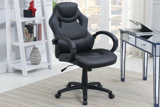 Modern PU Leather Executive Office Chair, Black