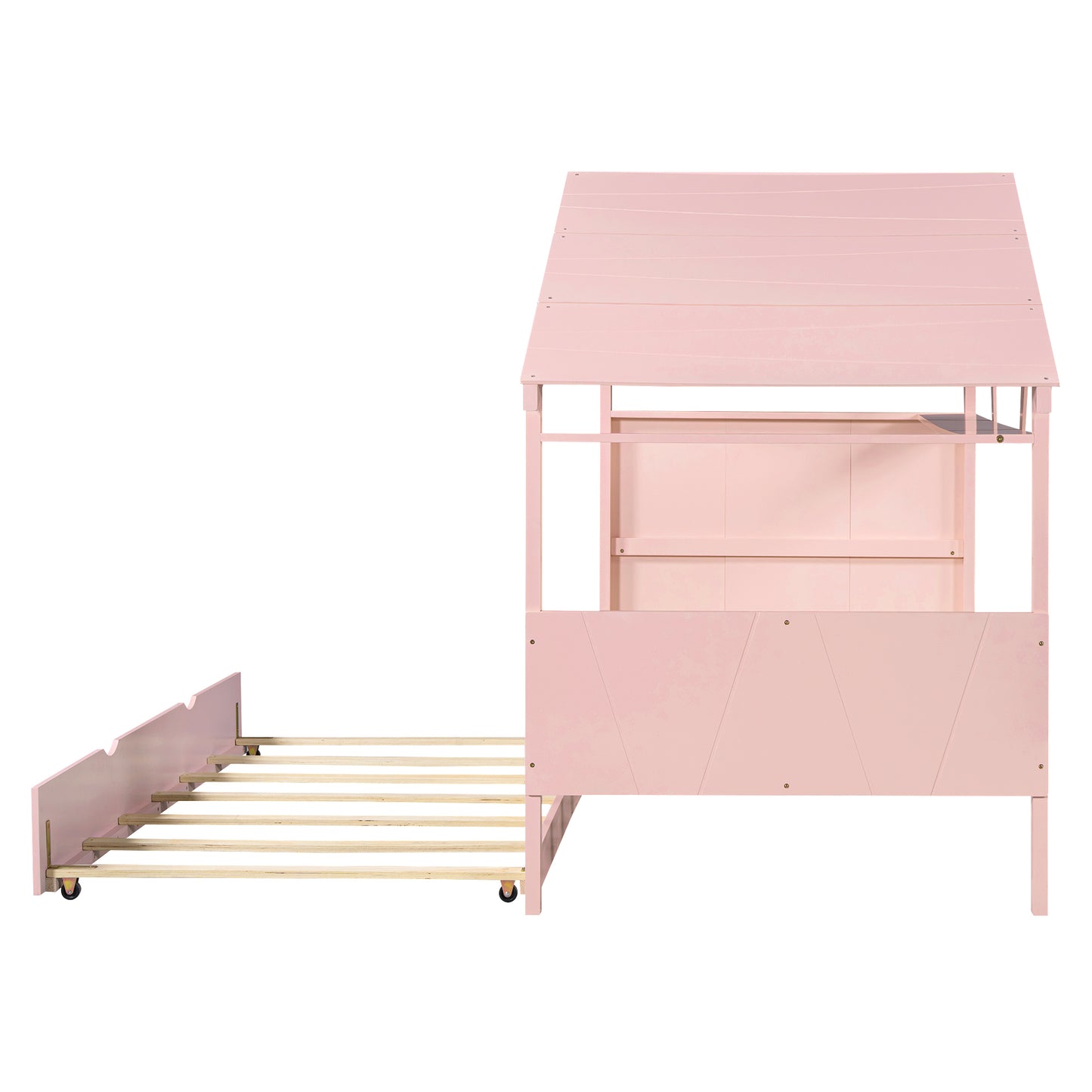 Allison Twin House Bed & Trundle - Pink