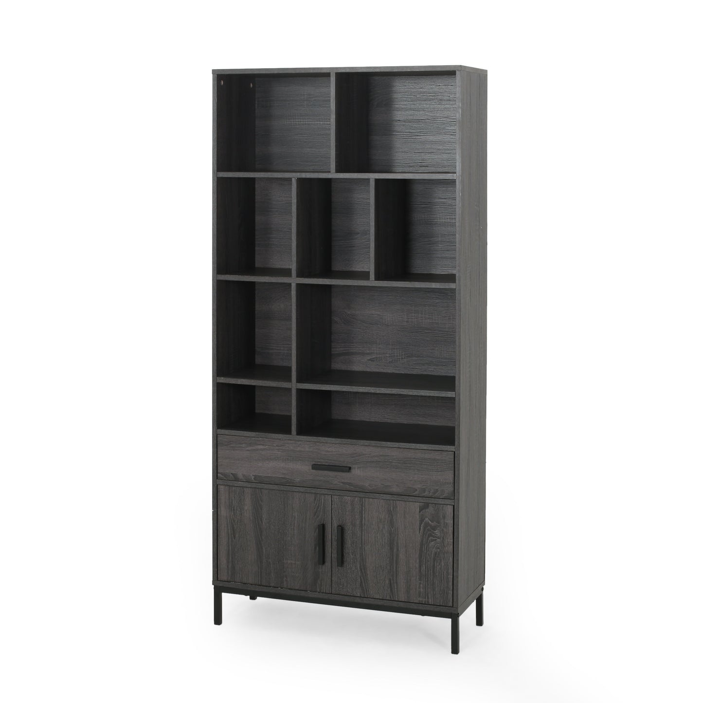 Blaire Modern Gray Oak Finish Bookshelf