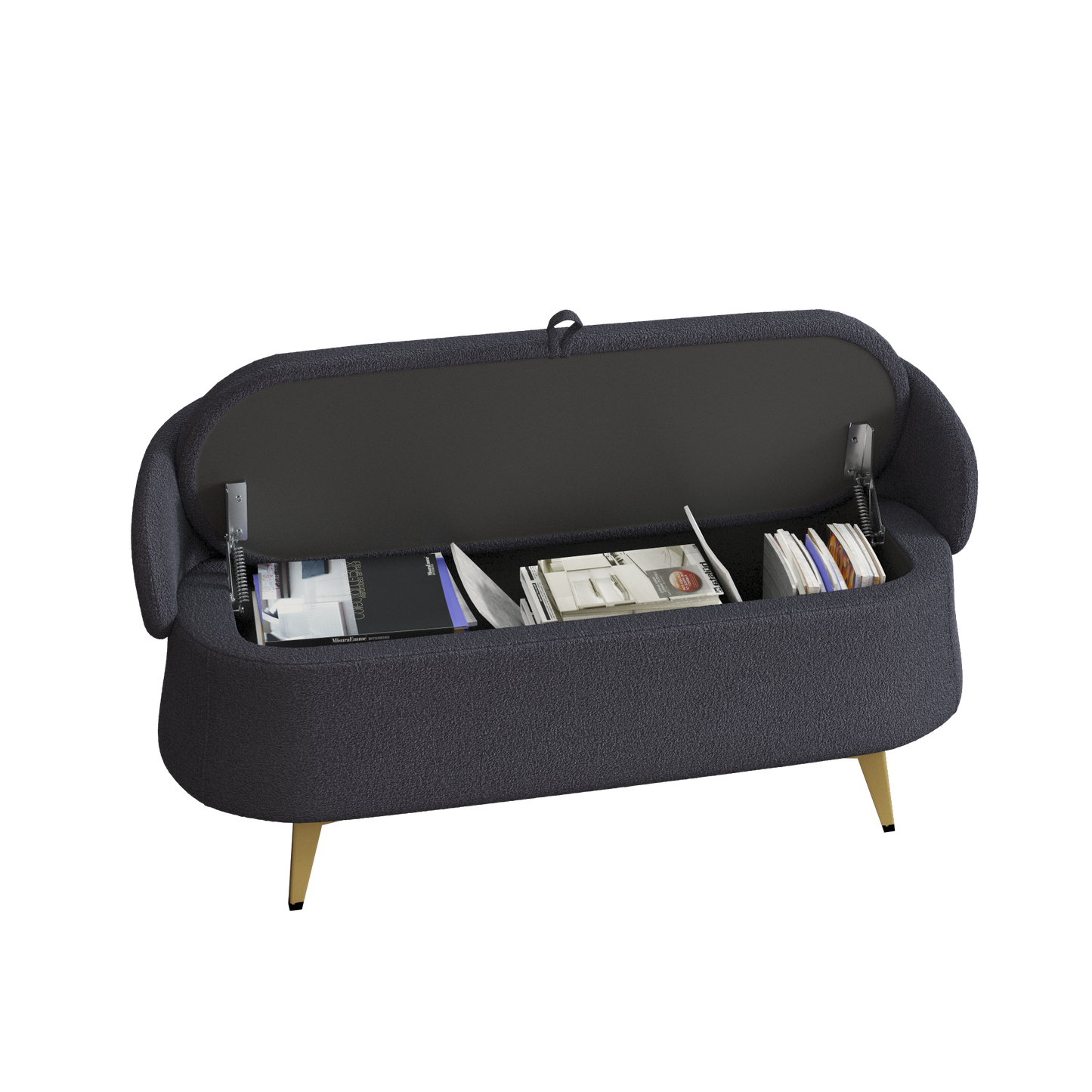 Isabella 50" Teddy Upholstered Storage Bench - Gray