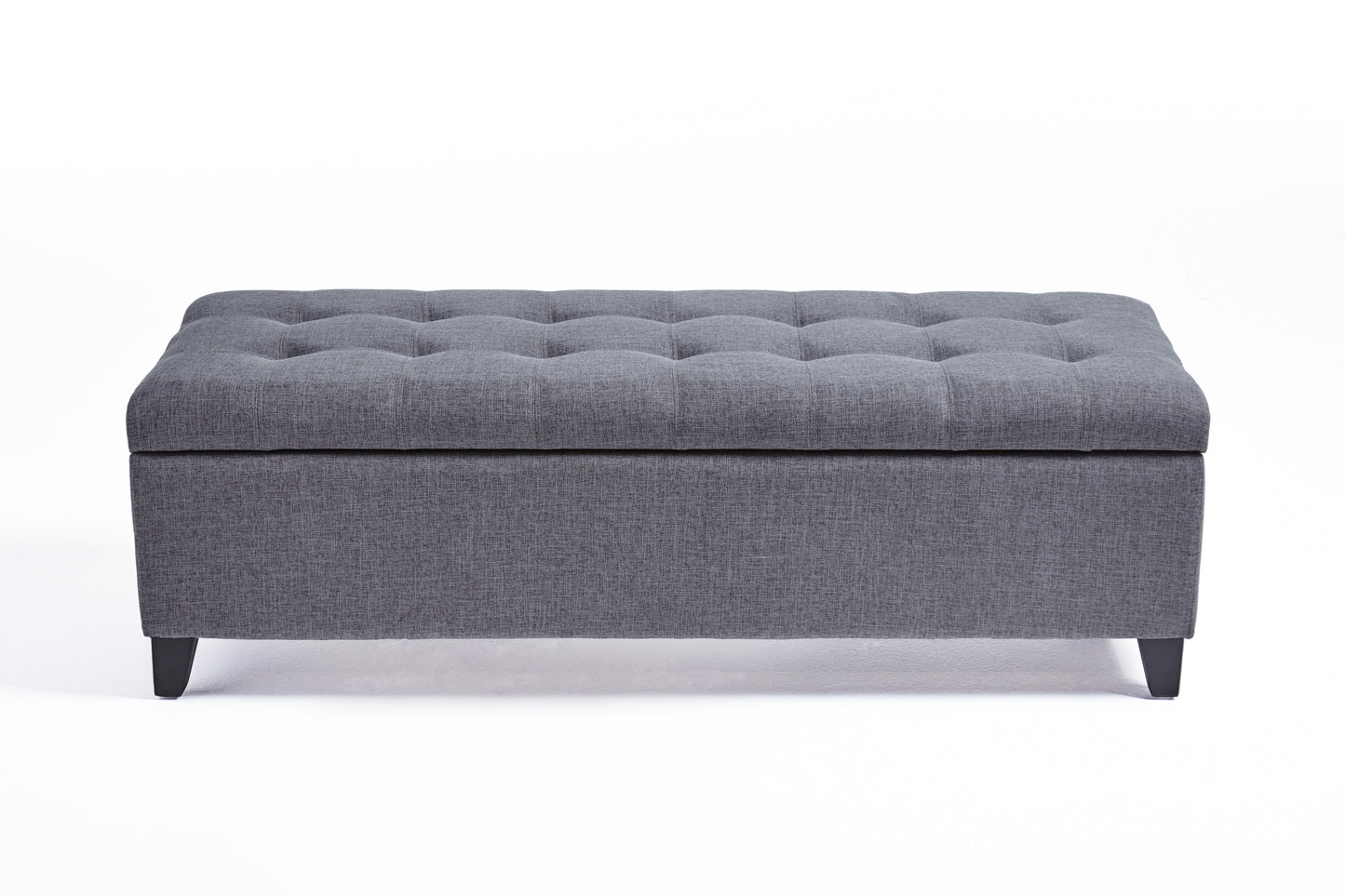 Maddison 50" Upholstered Storage Bench, Gray