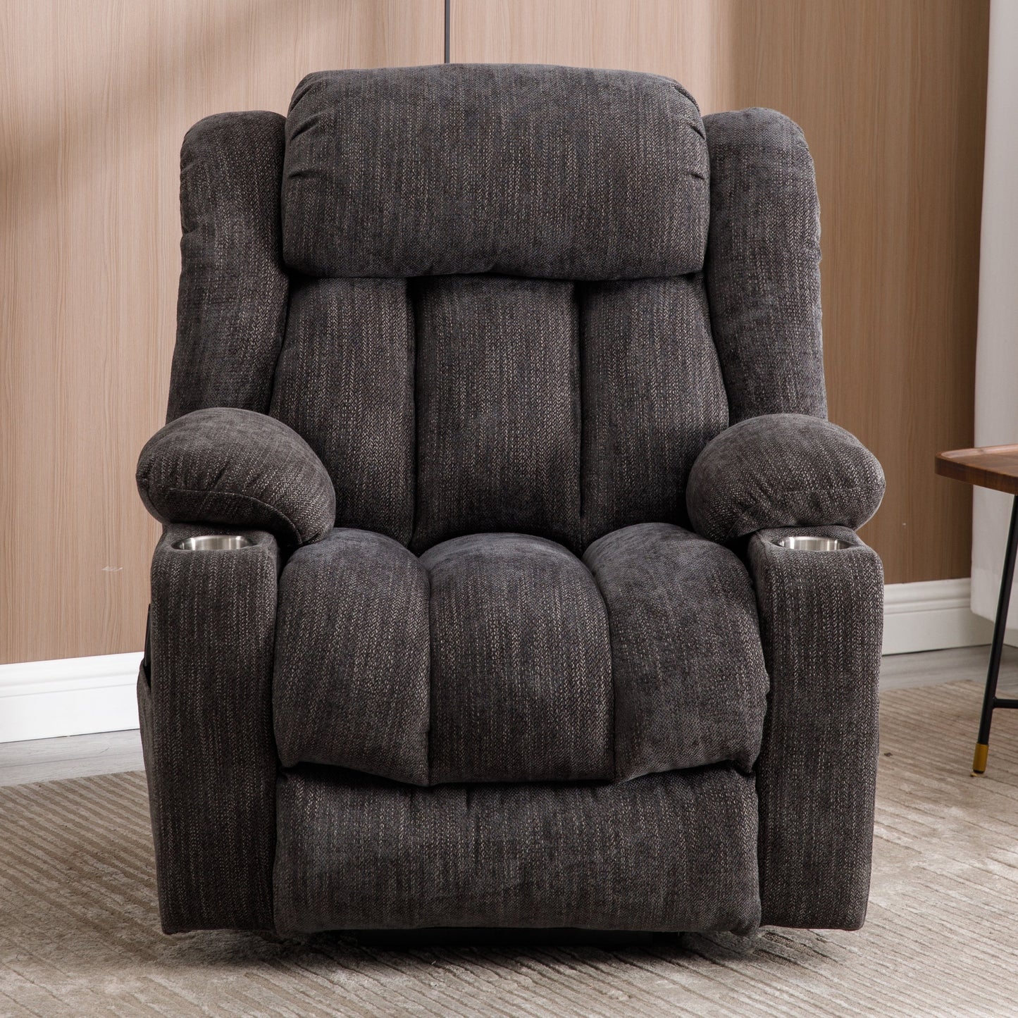 Bexley Chenille Power Lift Recliner with 8-Point Massage & Heat, Gray