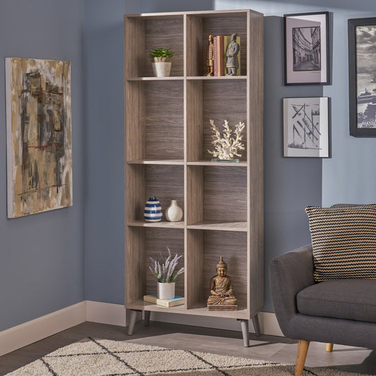 Rory Modern Weathered Gray Bookcase