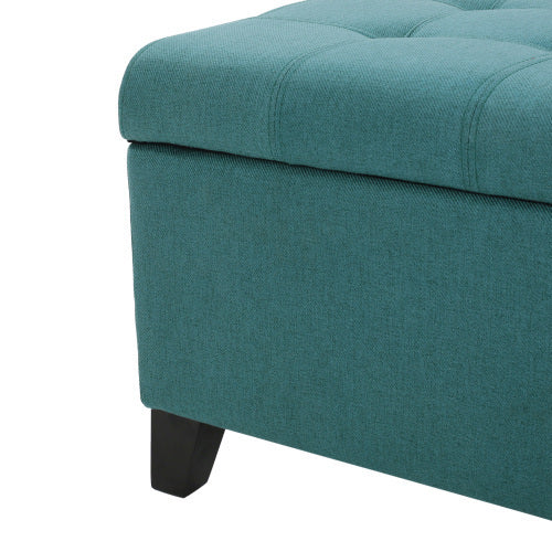 Maddison 50" Upholstered Storage Bench, Teal