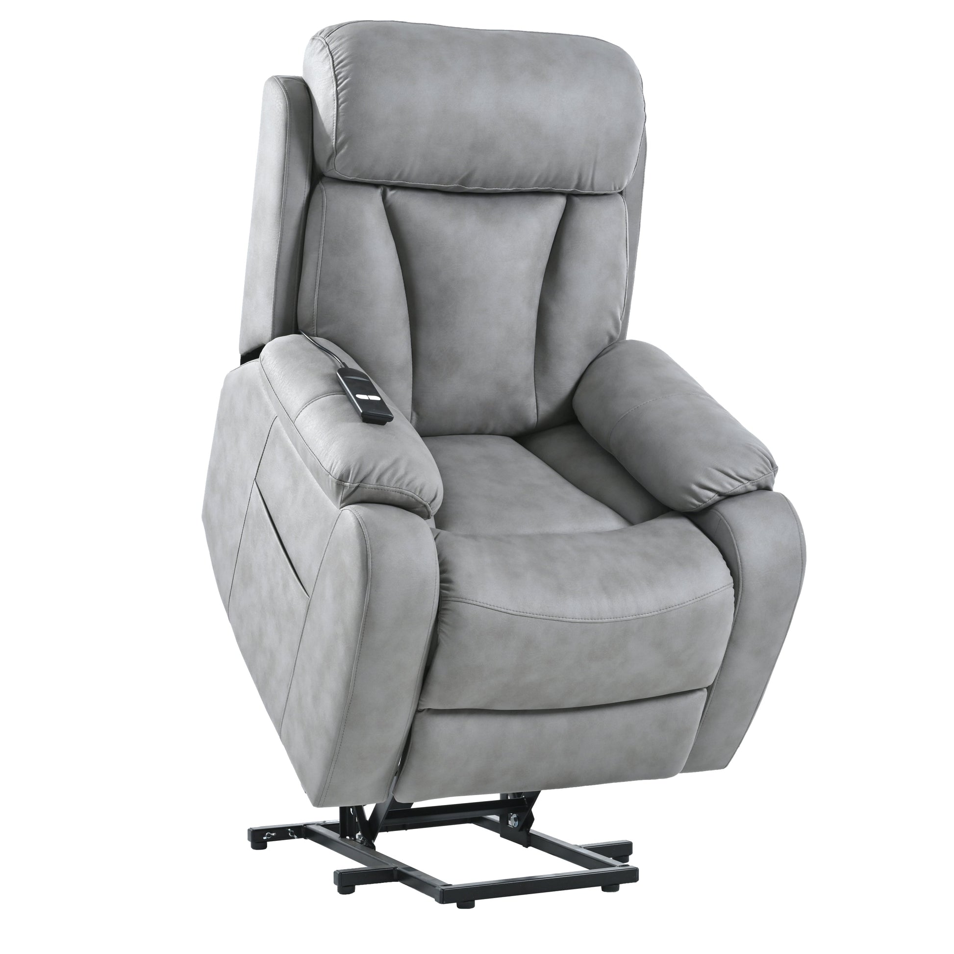 Fiala Power Lift Recliner with USB, Side Pocket, & Light, Gray