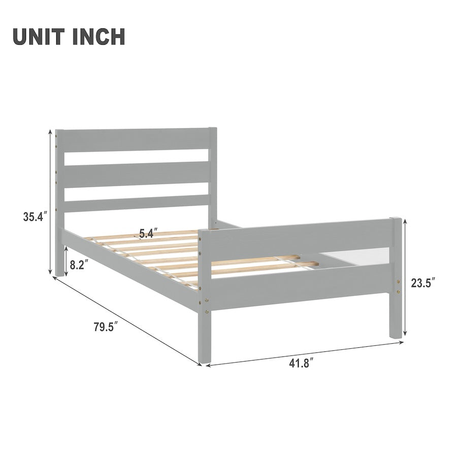 Mason Wooden Twin Platform Bed - White