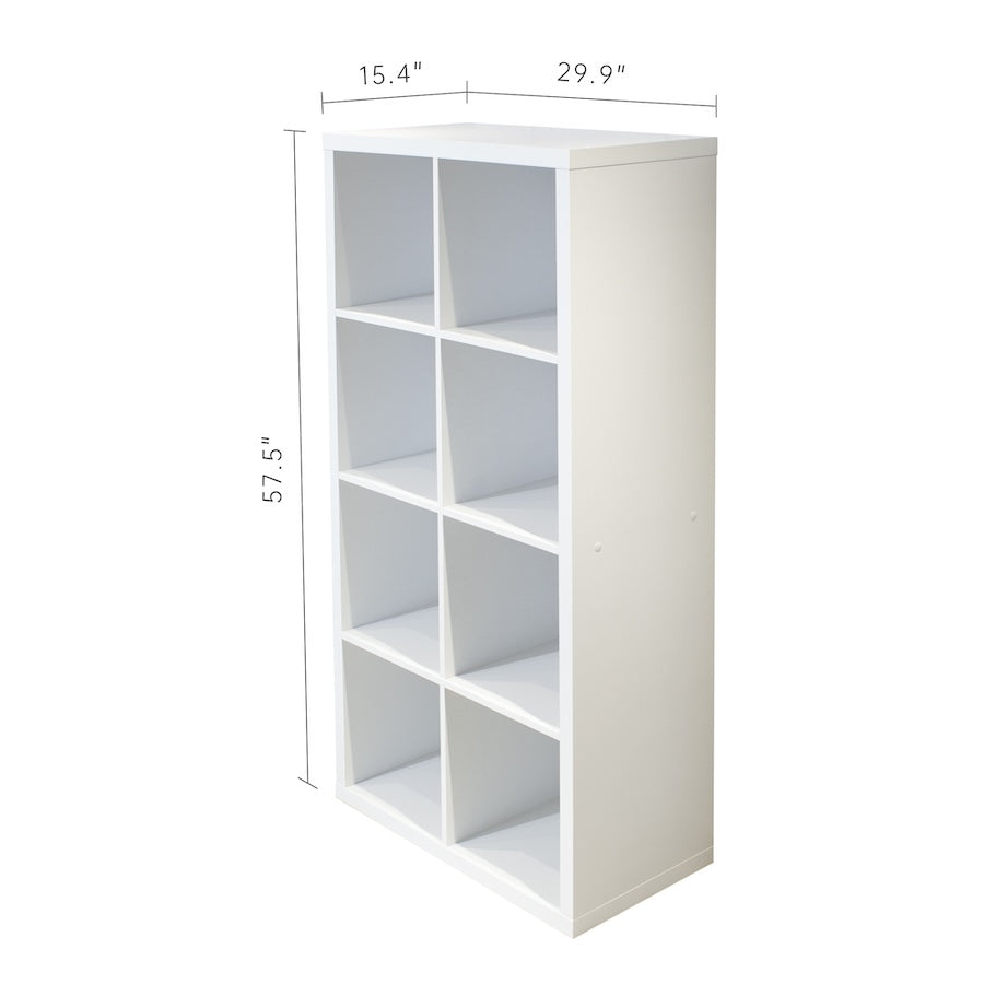 Zenith 8-Cube Bookshelf & Organizer - White