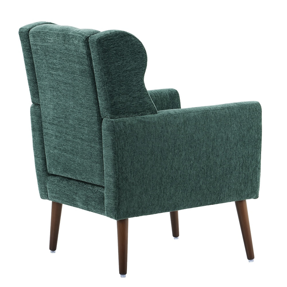 Mork Mid-Century Modern Chenille Arm Chair - Green