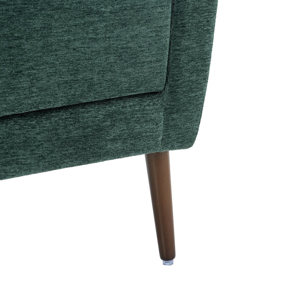 Mork Mid-Century Modern Chenille Arm Chair - Green