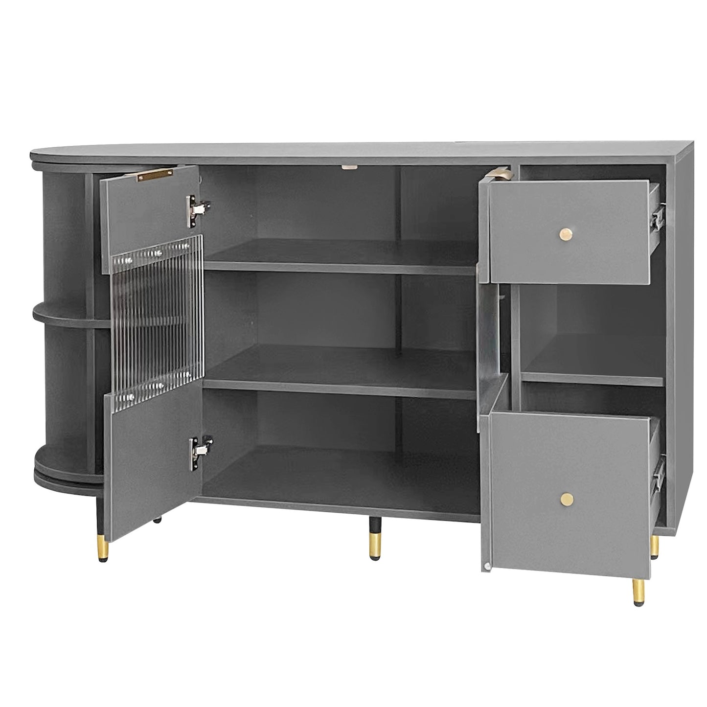 Zenith Retro Style Cabinet with Rotating Storage - Gray