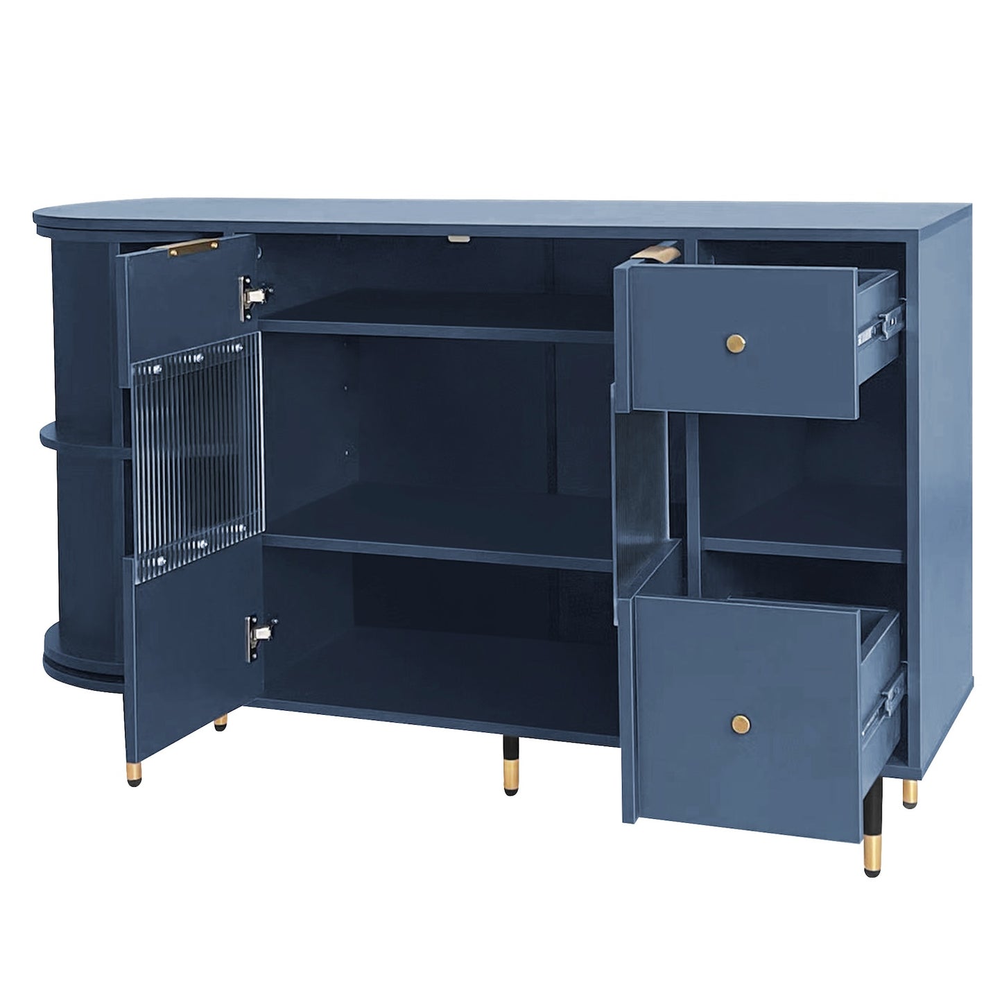 Zenith Retro Style Cabinet with Rotating Storage - Blue