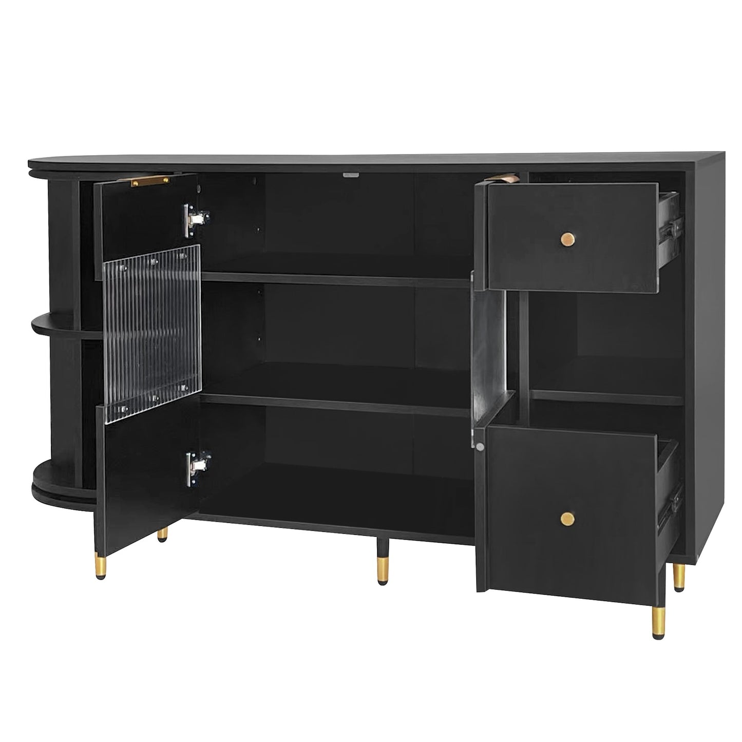 Zenith Retro Style Cabinet with Rotating Storage - Black