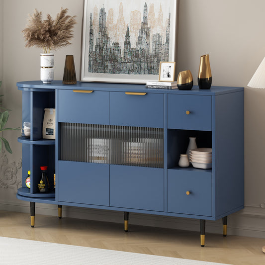 Zenith Retro Style Cabinet with Rotating Storage - Blue