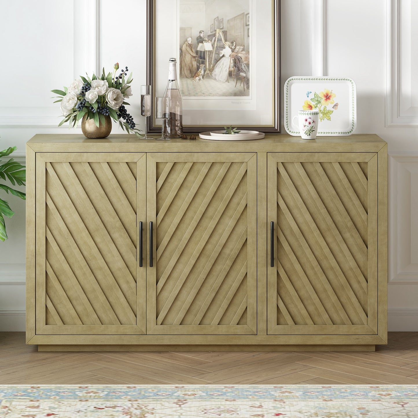 Odalys Modern Antique Finish Sideboard