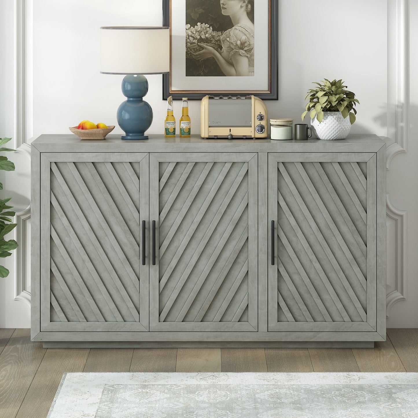 Odalys Modern Antique Finish Sideboard