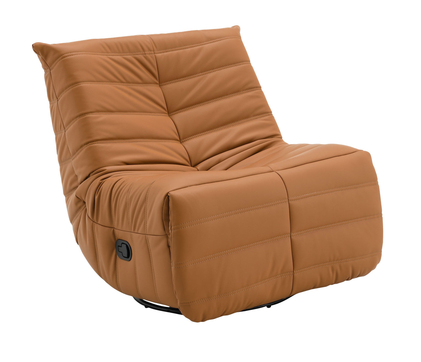 Talmon Orange Synthenic Leather Glider Recliner with Swivel