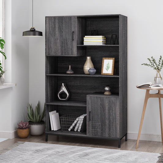 Blaire Modern Gray Oak Finish Bookshelf