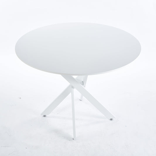 Joliette 42.1" Round Dining Table with Crossed Legs, White