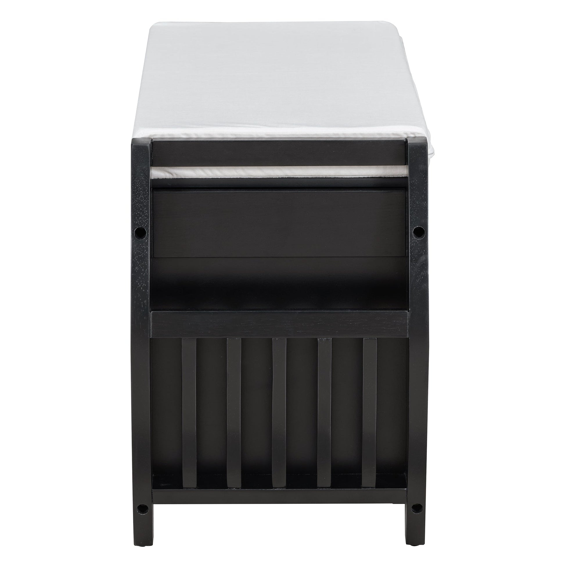 Keziah Retro Multifunctional Storage Bench, Black