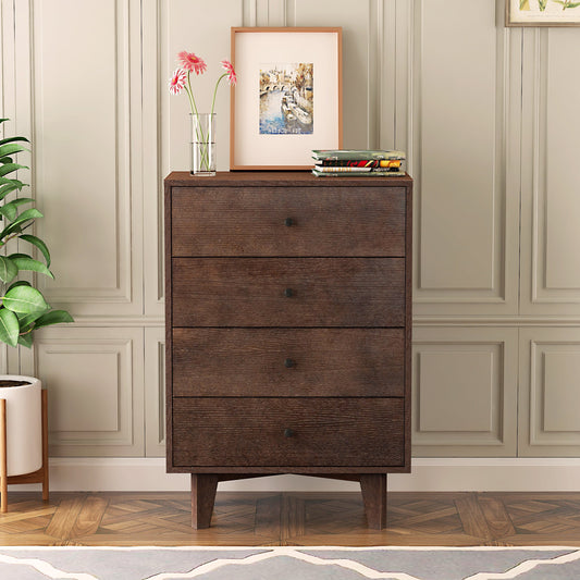 Indie 4-Drawer Mid-Century Modern Chest, Brown