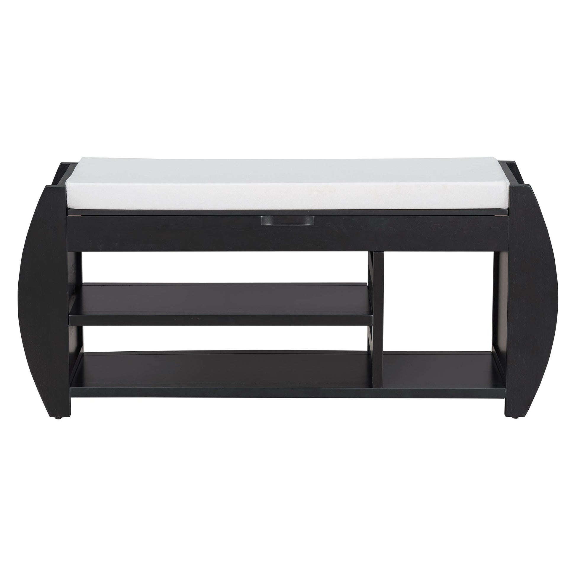 Keziah Retro Multifunctional Storage Bench, Black