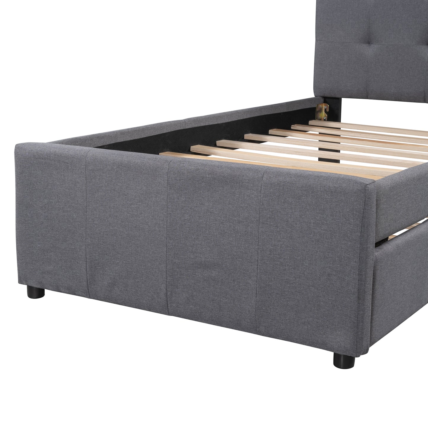 Linda Twin Platform Bed & Trundle Set - Gray