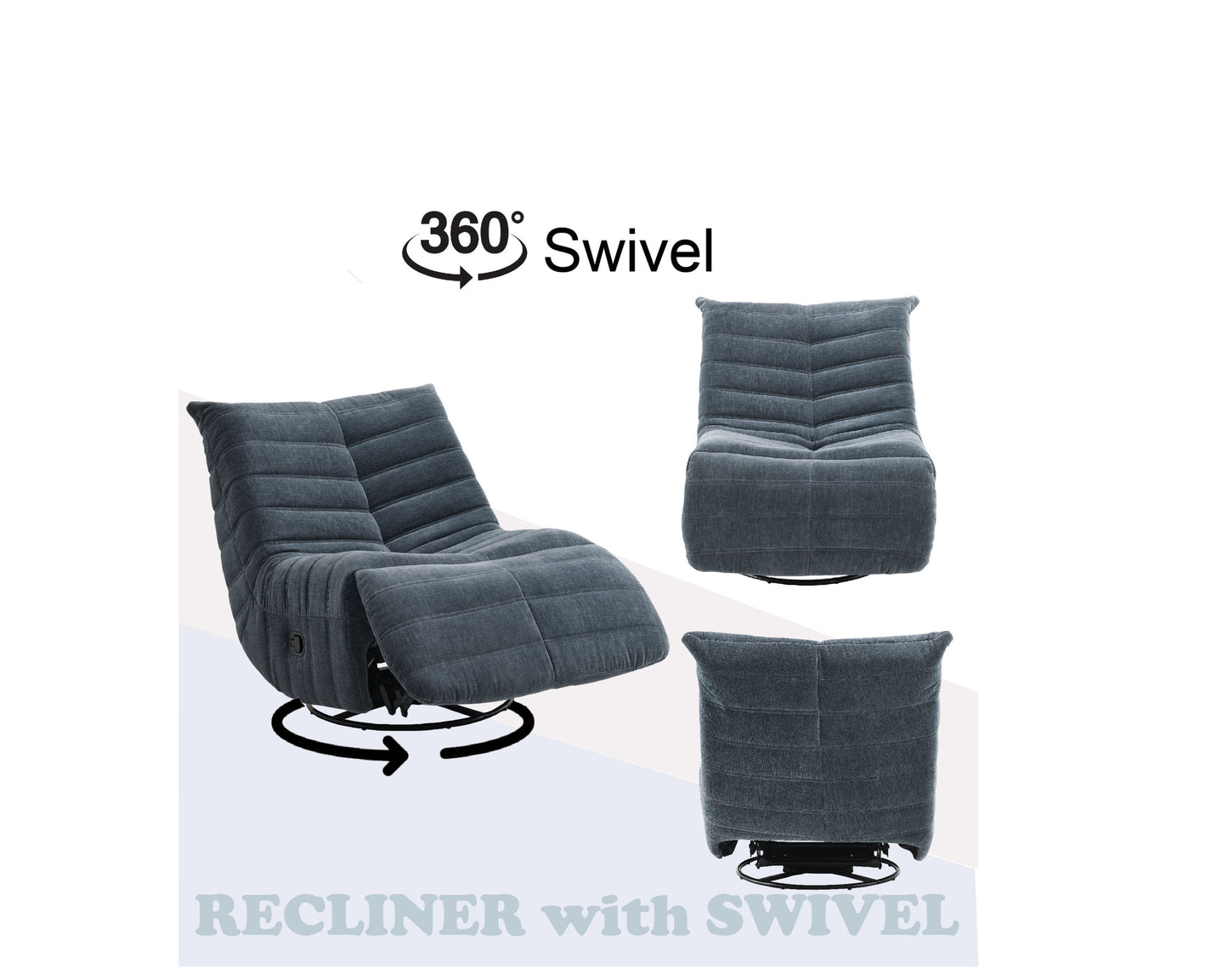 Talmon Shadow Chenille Glider Recliner with Swivel