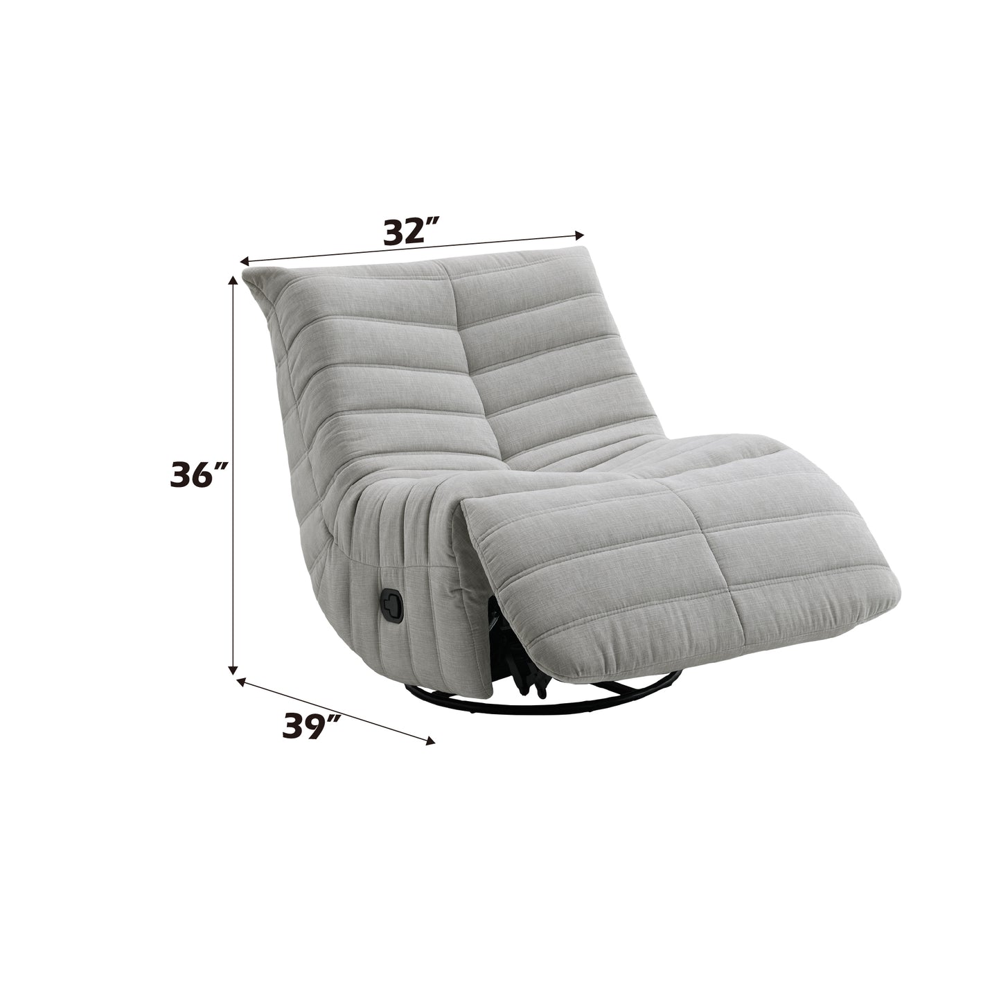 Talmon Oyster Chenille Glider Recliner with Swivel