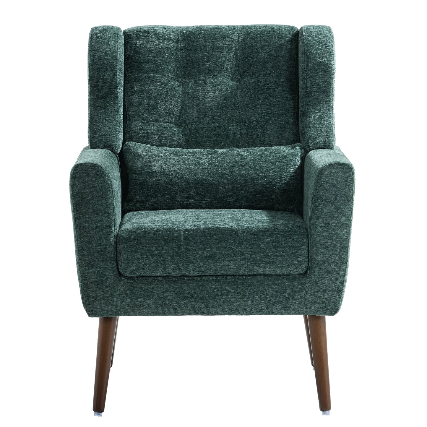 Mork Mid-Century Modern Chenille Arm Chair - Green