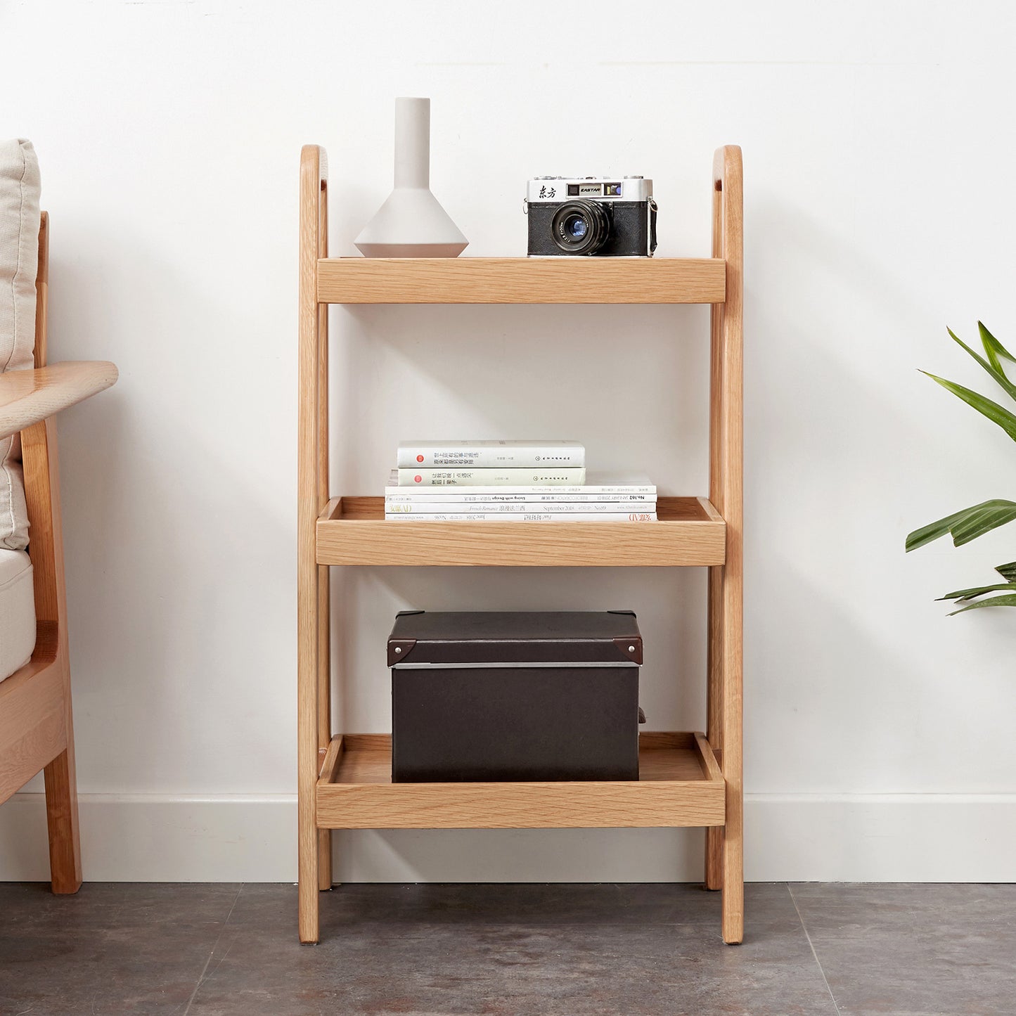 Finn 3-Tier Solid Beech Wood Shoe Rack in Natural