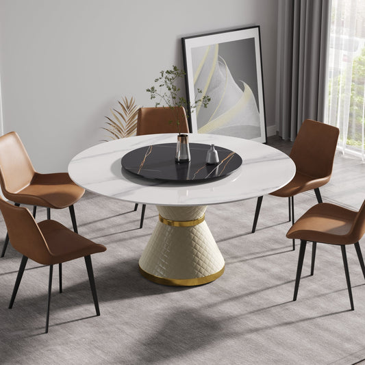 Eulalia 59" Round Artificial Stone Dining Table