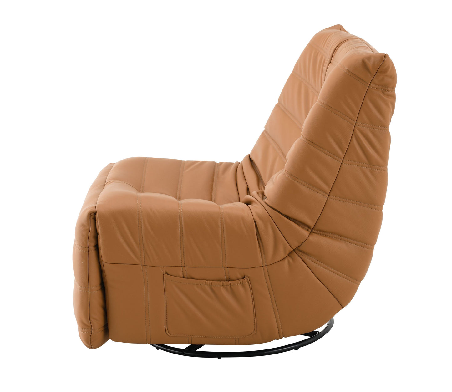 Talmon Orange Synthenic Leather Glider Recliner with Swivel