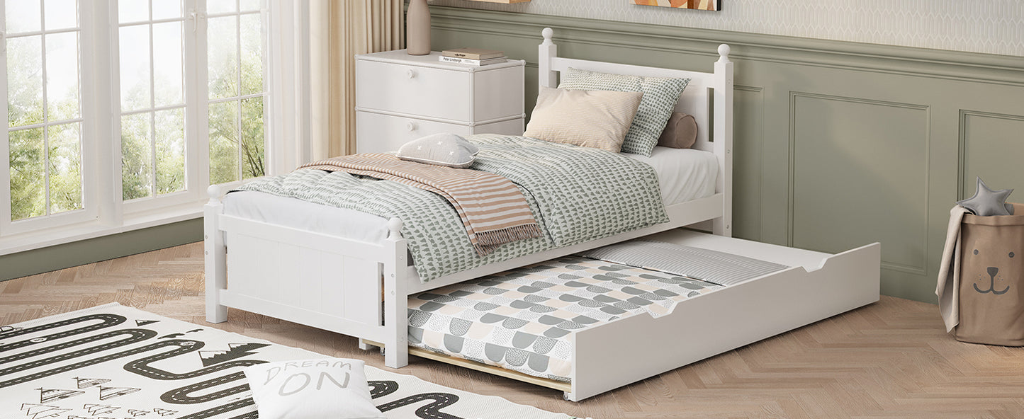 Brant II Twin Platform Bed & Trundle - White