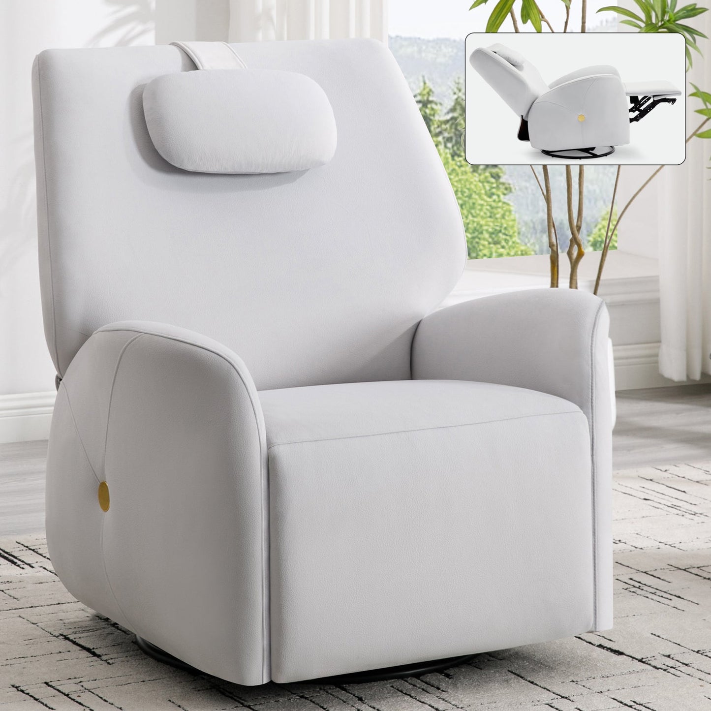 Lennox Power Glider Recliner with Lumbar & Neck Support, Beige