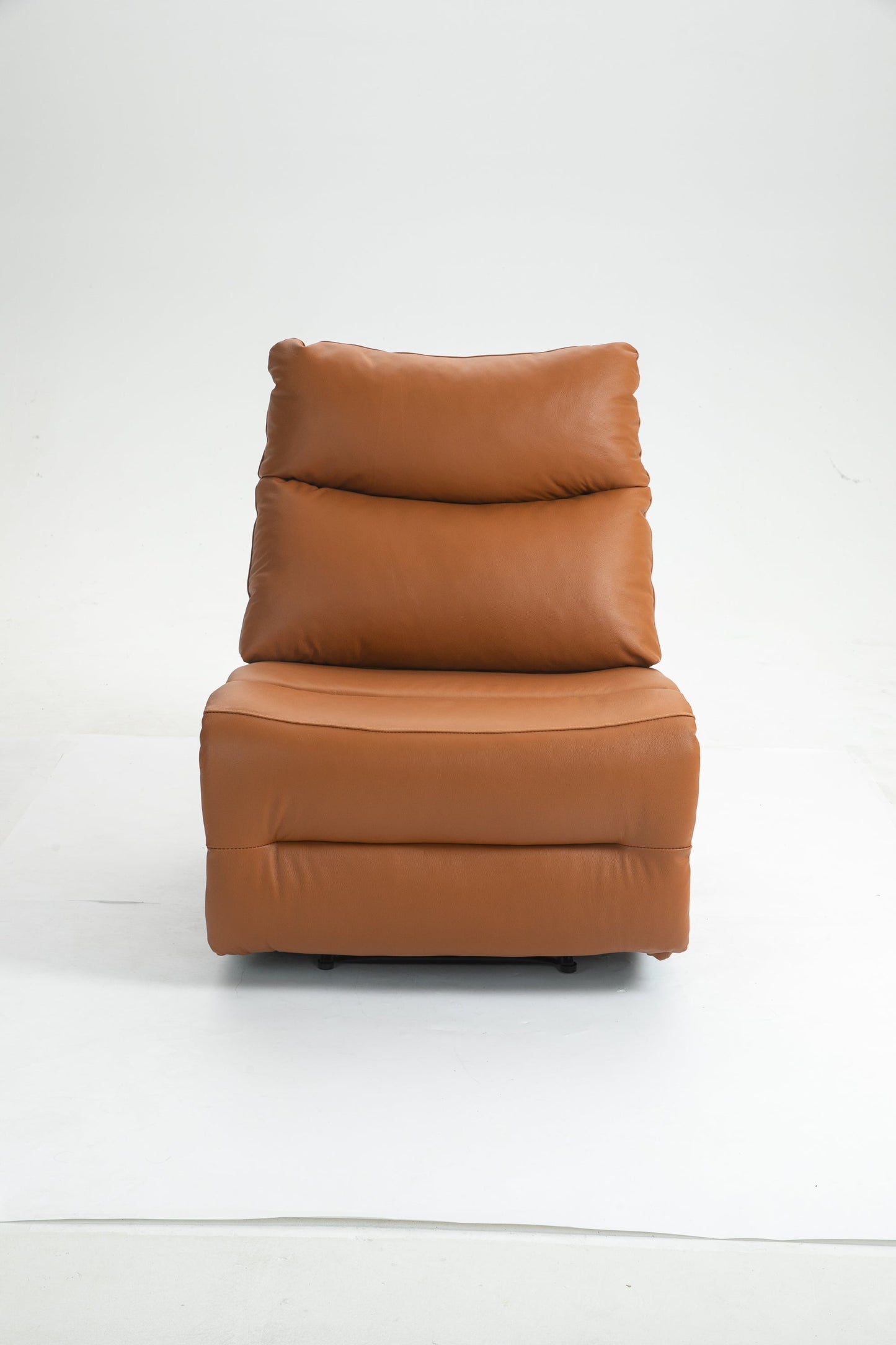 Renata Genuine Leather Armless Power Recliner, Orange