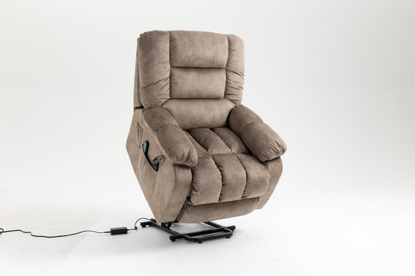 Liriel Tufted Chenille Power Lift Recliner, Brown