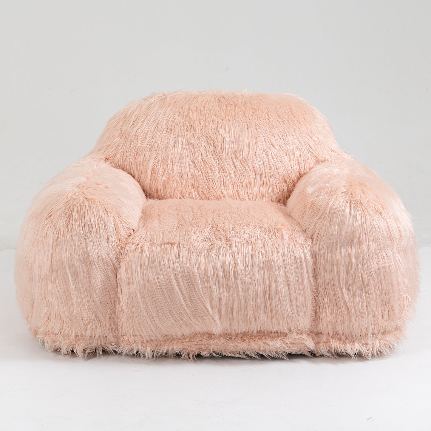 Dashiell Ultra Plush Faux Fur Beanbag Chair, Pink