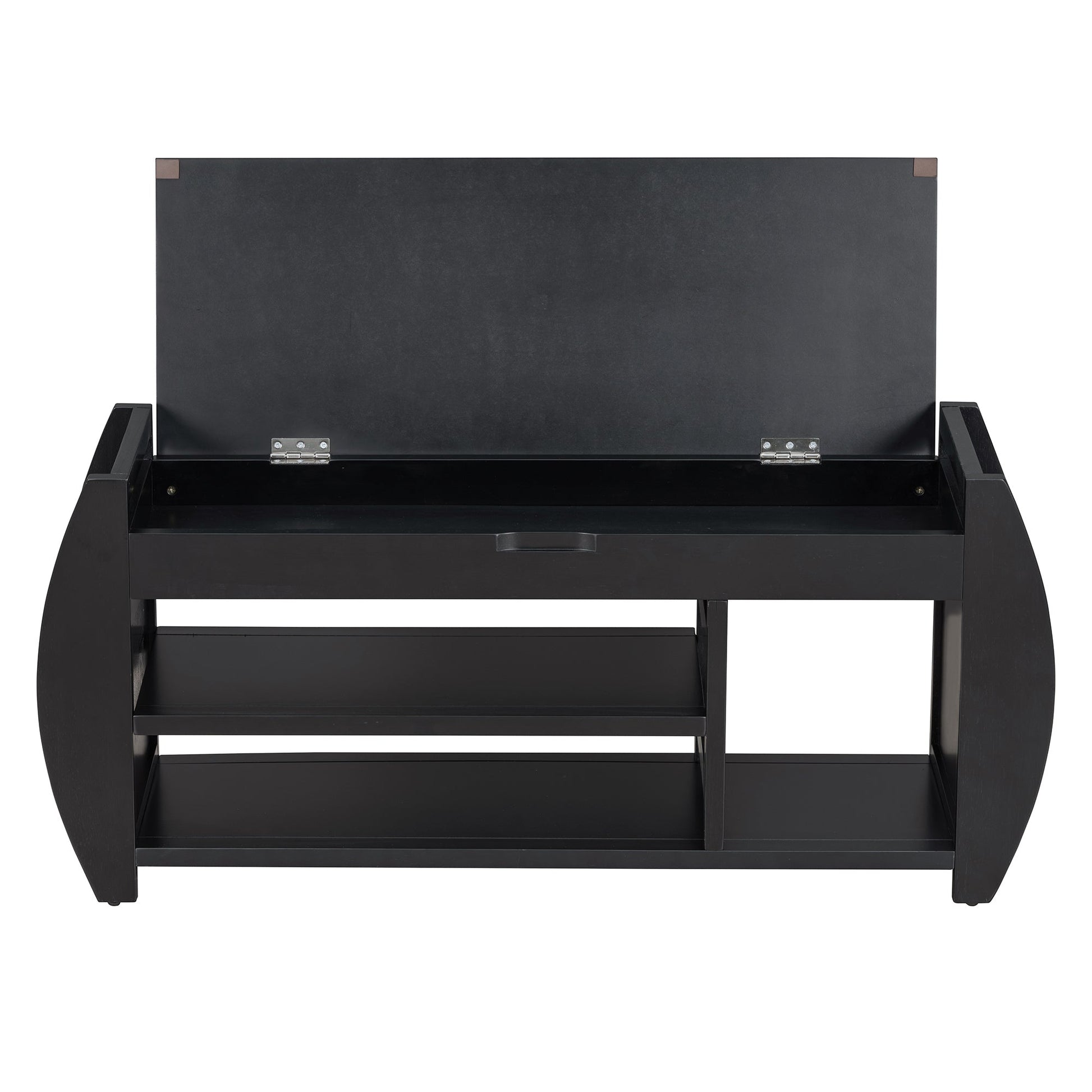 Keziah Retro Multifunctional Storage Bench, Black