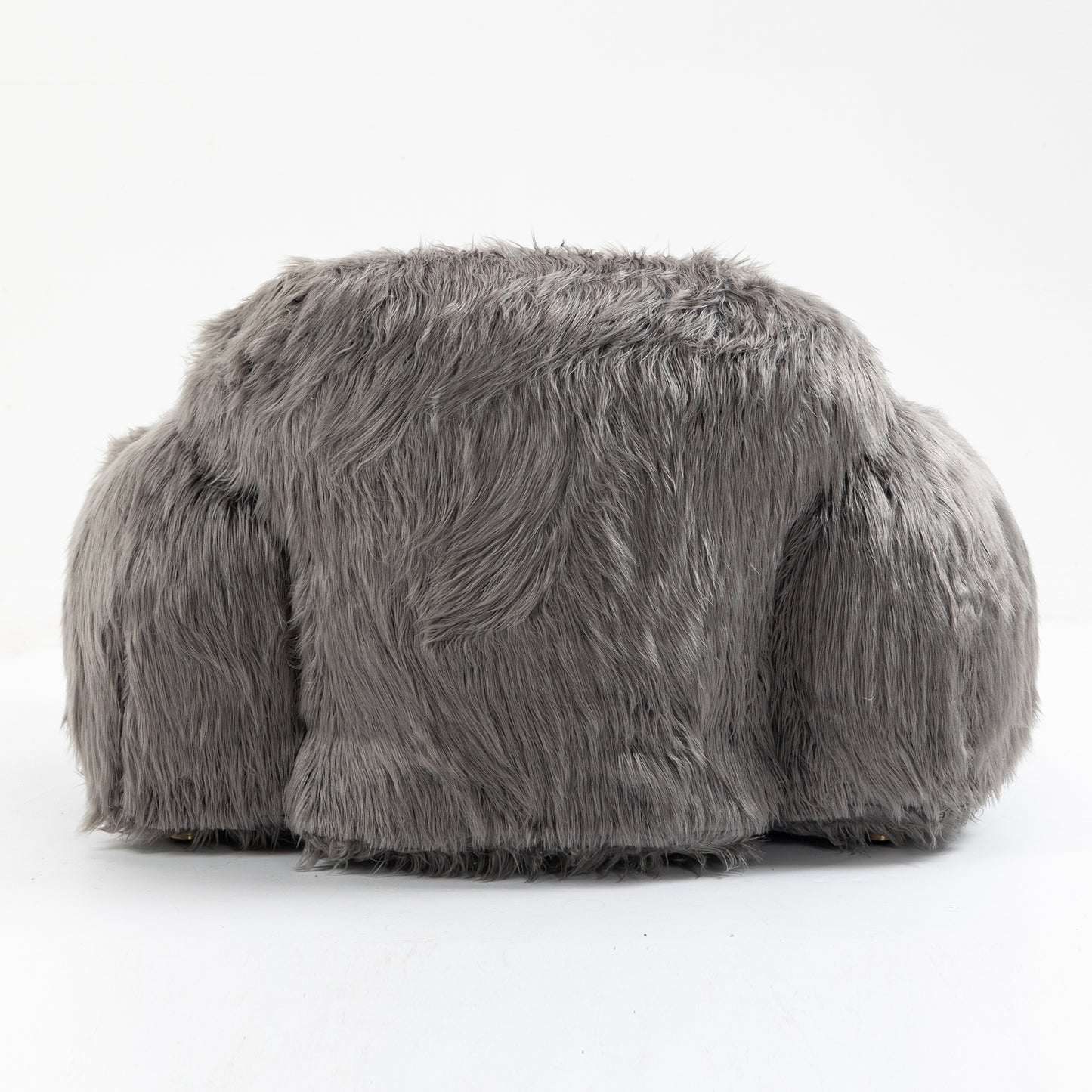 Dashiell Ultra Plush Faux Fur Beanbag Chair, Gray