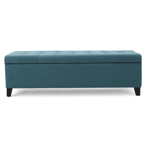 Maddison 50" Upholstered Storage Bench, Teal